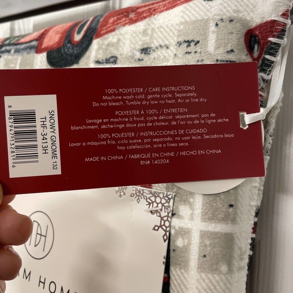 RED TRUCKS Plaid 50x70 Throw Blanket Christmas Tree by Dream Home Sherpa Back - Picture 5 of 10